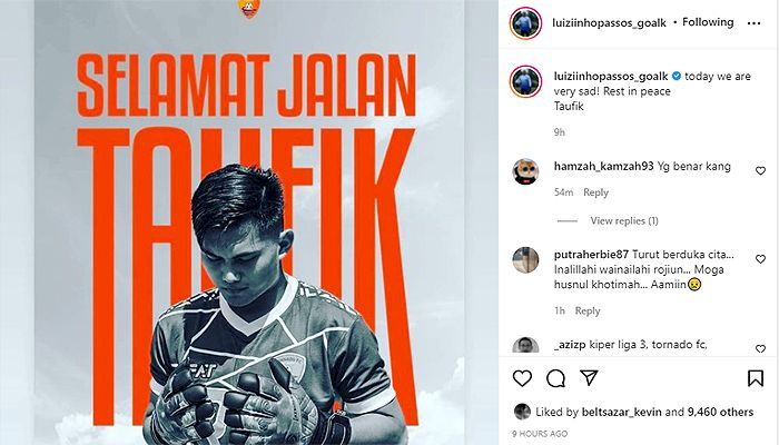 Pelatih Kiper Persib Berdukacita Atas Meninggalnya Penjaga Gawang Tornado FC